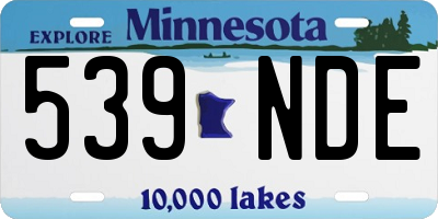 MN license plate 539NDE