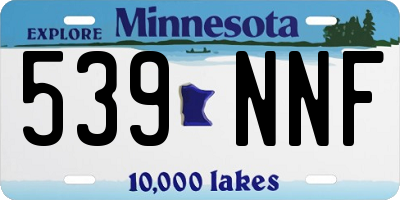 MN license plate 539NNF
