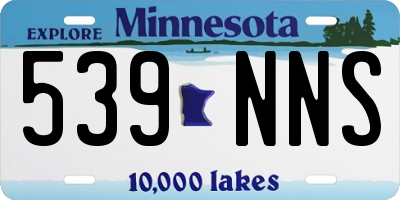 MN license plate 539NNS