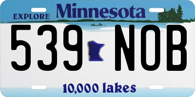 MN license plate 539NOB