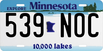 MN license plate 539NOC
