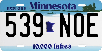MN license plate 539NOE