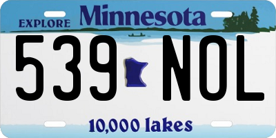 MN license plate 539NOL