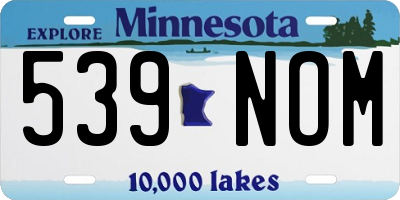 MN license plate 539NOM