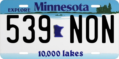 MN license plate 539NON