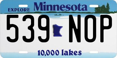MN license plate 539NOP
