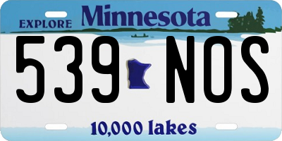 MN license plate 539NOS