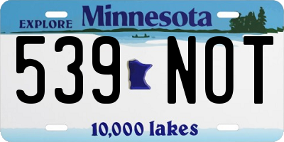 MN license plate 539NOT