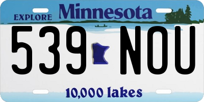 MN license plate 539NOU