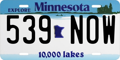 MN license plate 539NOW
