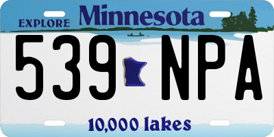 MN license plate 539NPA