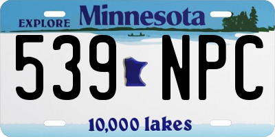 MN license plate 539NPC