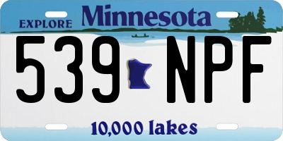 MN license plate 539NPF