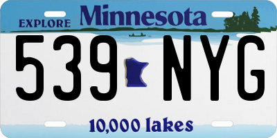 MN license plate 539NYG