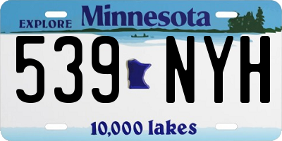 MN license plate 539NYH