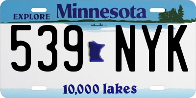 MN license plate 539NYK