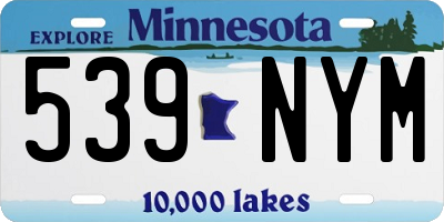 MN license plate 539NYM