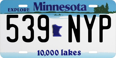 MN license plate 539NYP