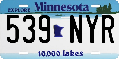 MN license plate 539NYR