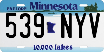 MN license plate 539NYV