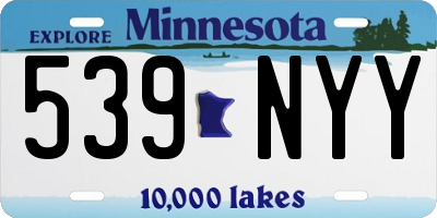 MN license plate 539NYY