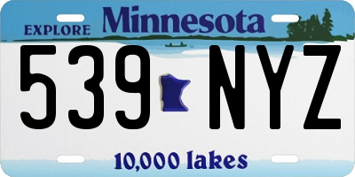MN license plate 539NYZ