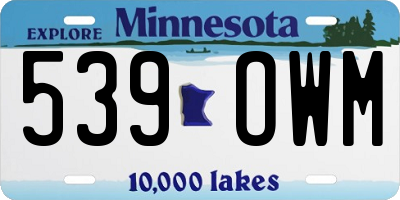 MN license plate 539OWM