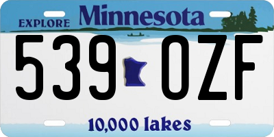 MN license plate 539OZF