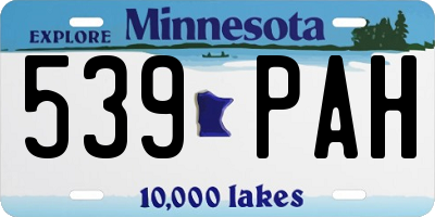 MN license plate 539PAH