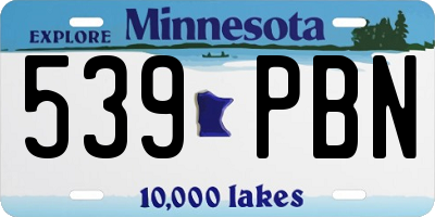 MN license plate 539PBN