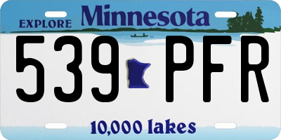 MN license plate 539PFR