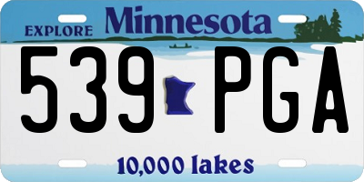 MN license plate 539PGA