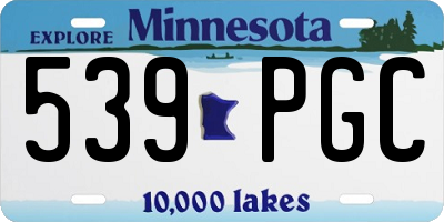 MN license plate 539PGC