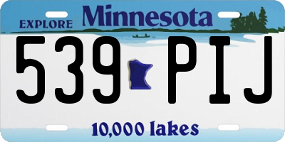MN license plate 539PIJ