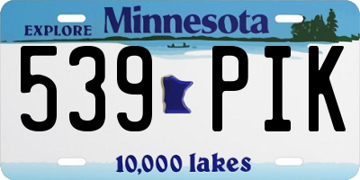 MN license plate 539PIK