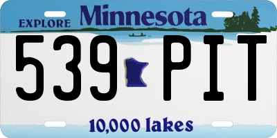 MN license plate 539PIT