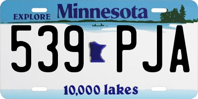 MN license plate 539PJA