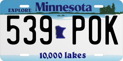 MN license plate 539POK