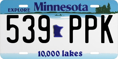 MN license plate 539PPK