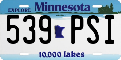 MN license plate 539PSI
