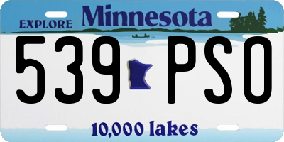 MN license plate 539PSO