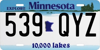 MN license plate 539QYZ