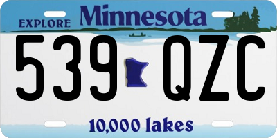 MN license plate 539QZC