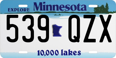 MN license plate 539QZX