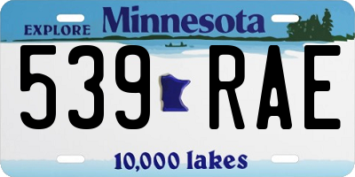 MN license plate 539RAE