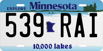 MN license plate 539RAI