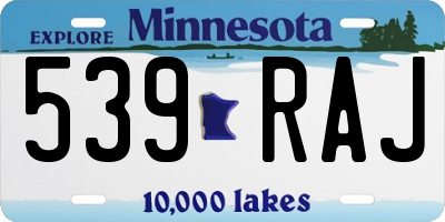 MN license plate 539RAJ