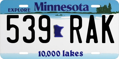 MN license plate 539RAK