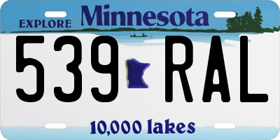 MN license plate 539RAL