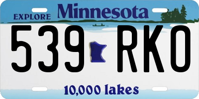 MN license plate 539RKO